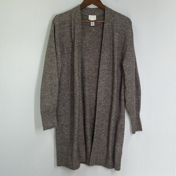 H&M - Taupe Brown Long Soft Long Sleeve Classic Open Cardigan Size XS - Picture 9 of 11